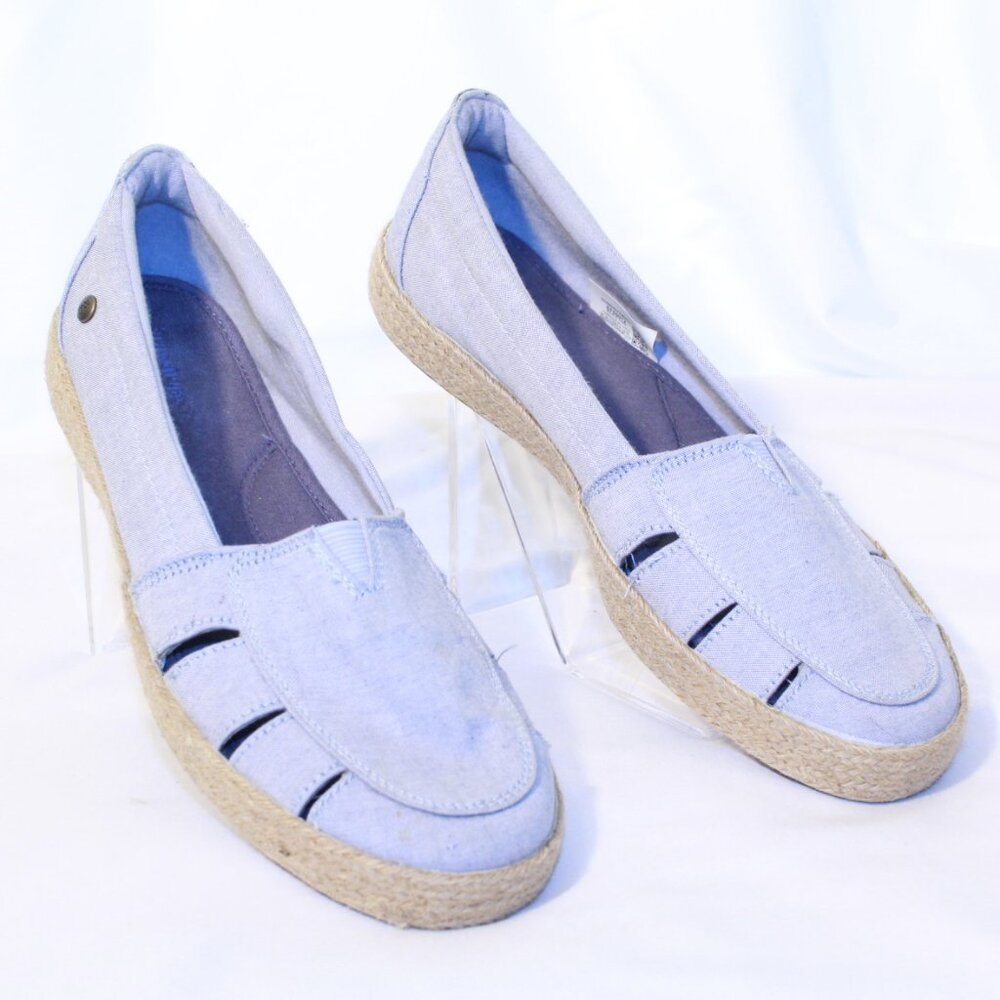 Grasshoppers Size 8.5 Light Denim Blue HAMPTON Fisherman Sneaker Slip On Shoe